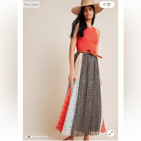 Anthropologie Dresses & Skirts - Anthropologie Verb by Pallavi Singhee Margot Pleated Maxi Skirt W1699 Sz 12